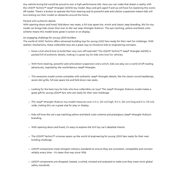 NEW - RETIRED LEGO SET TECHNIC - JEEP #42122 - Picture 6 of 7